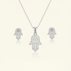 Hamsa Hand Necklace & Earrings Set
