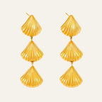 Golden Shell Drop Earrings – Premium Waterproof 18k Gold Plated
