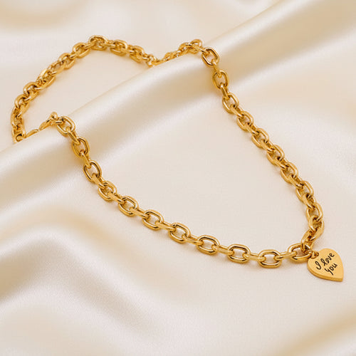 18K Gold Plated chain Necklace with polished finish