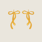 Golden Bow Drop Earrings | Waterproof 18K Gold Plated