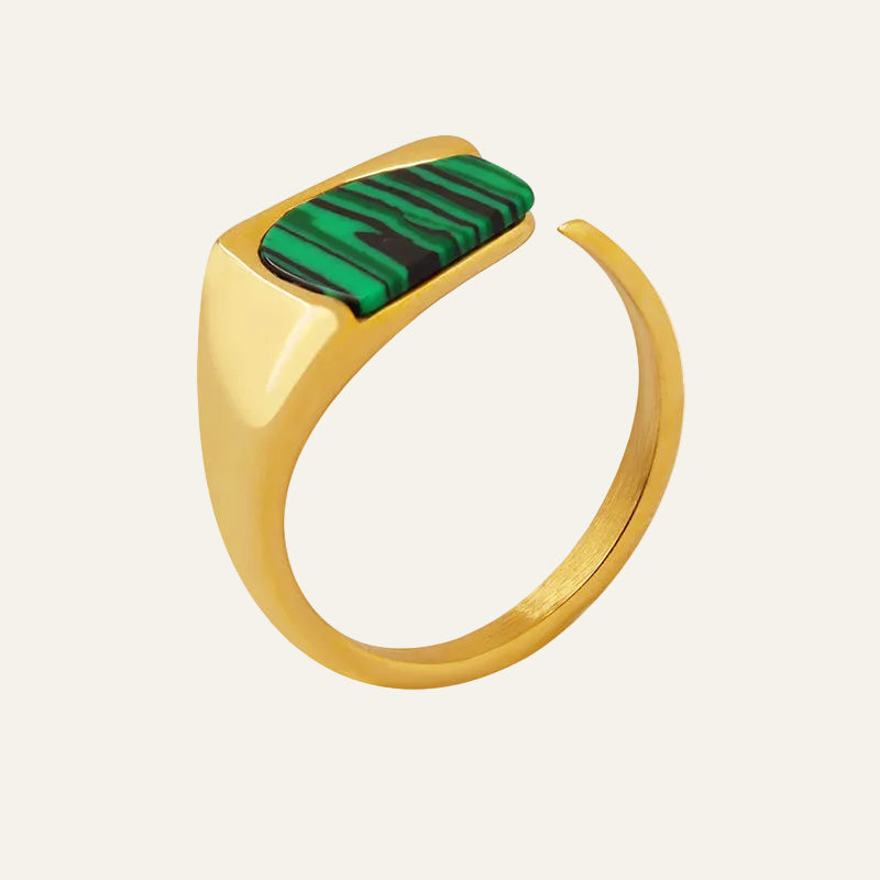 Green Stone modern Statement Ring