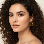 Floral Hoop Earrings with Crystal Accents