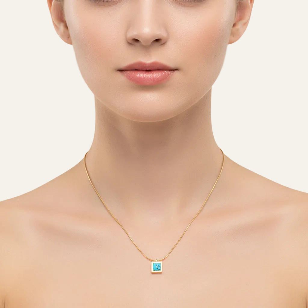 Square Turquoise Necklace