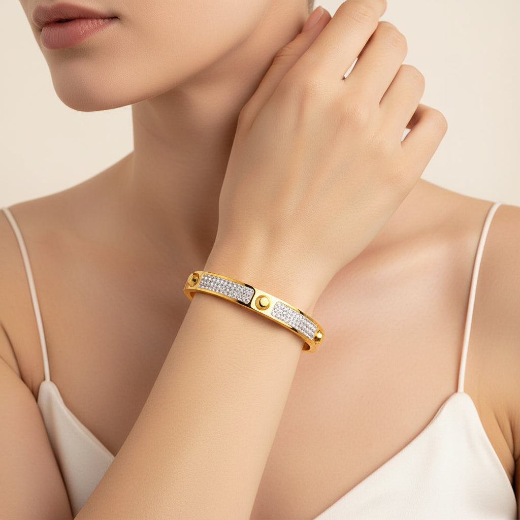 Bangle with diamond accents