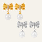 Elegant Charm Bow Earrings with Zirconia Accents