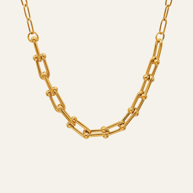 Gold Plated Modern Link Necklace
