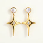 Star Drop Earrings with Crystal