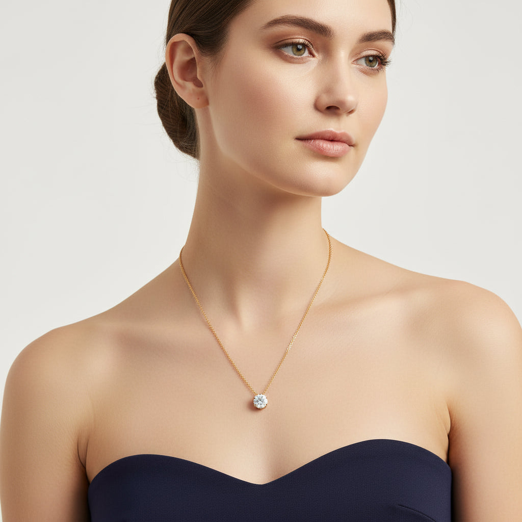 Solitaire Gemstone Necklace