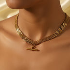 Chunky Chain Necklace with Toggle Clasp