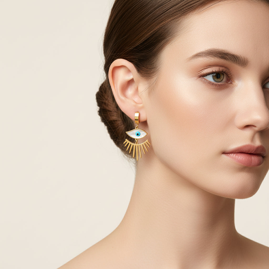 Protective Evil Eye Fringe Earrings