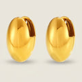 18K Gold Plated Bold Oval Hoop Earrings