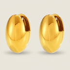 18K Gold Plated Bold Oval Hoop Earrings