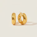 18k Gold Plated Chunky Hoop Earrings - Modern Minimal.
