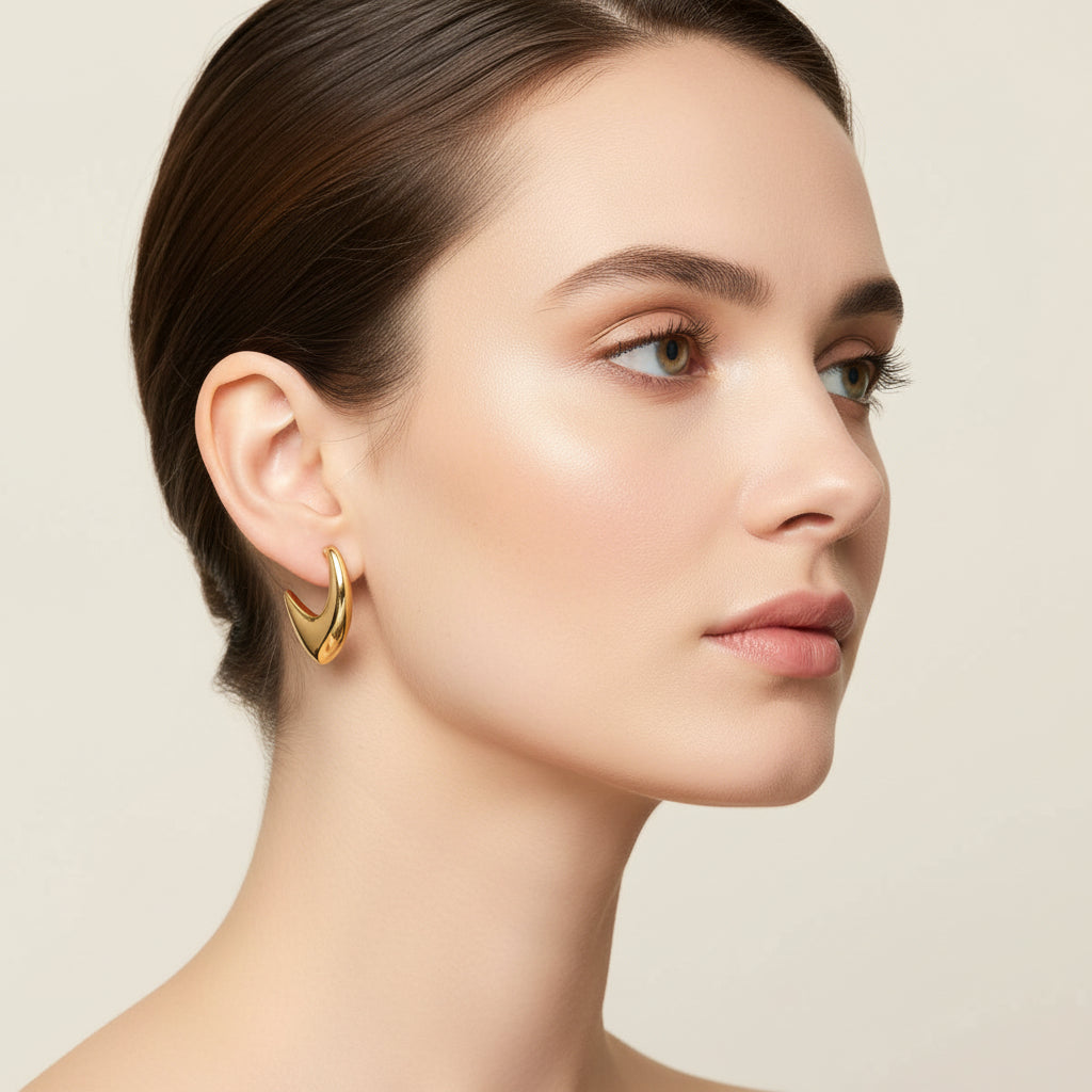 Sculptural Curve Stud Earrings
