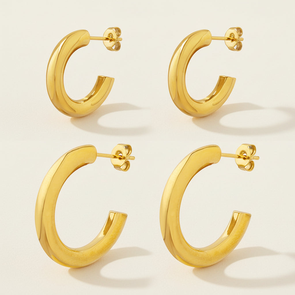 Classic Thick Hoop Earrings