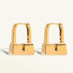 Modern Lock Hoop Earrings