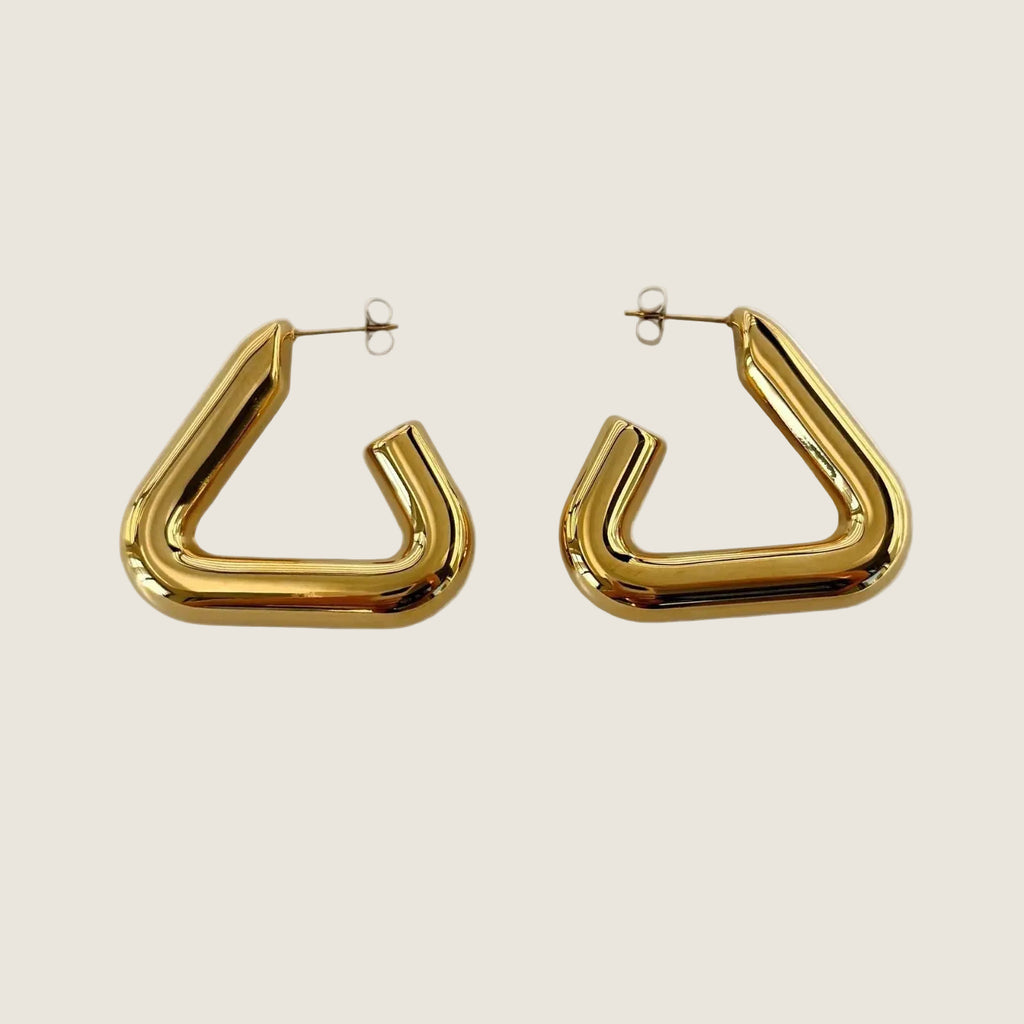 18K Gold Plated Geometric Hoop Earrings