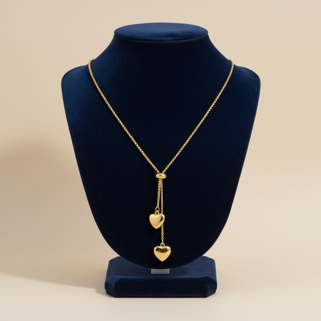 Adjustable Heart Drop Necklace