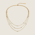 18k Gold Plated Layered Necklace with Zirconia