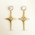 Star Drop Earrings with Crystal