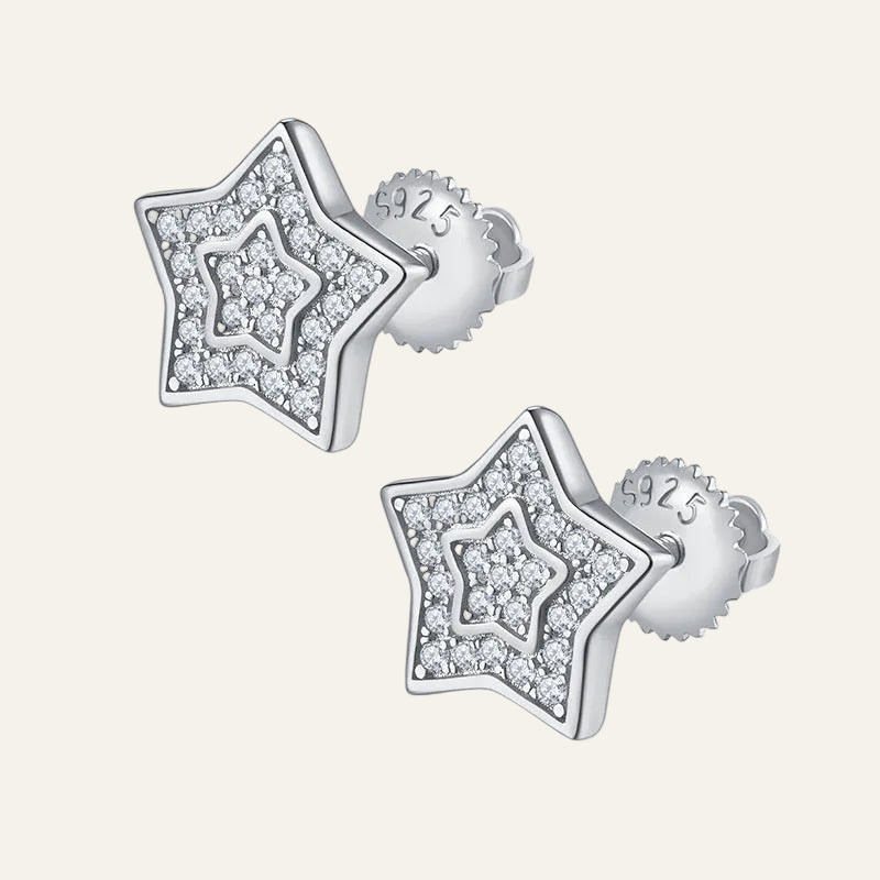 Star Moissanite Stud Earrings