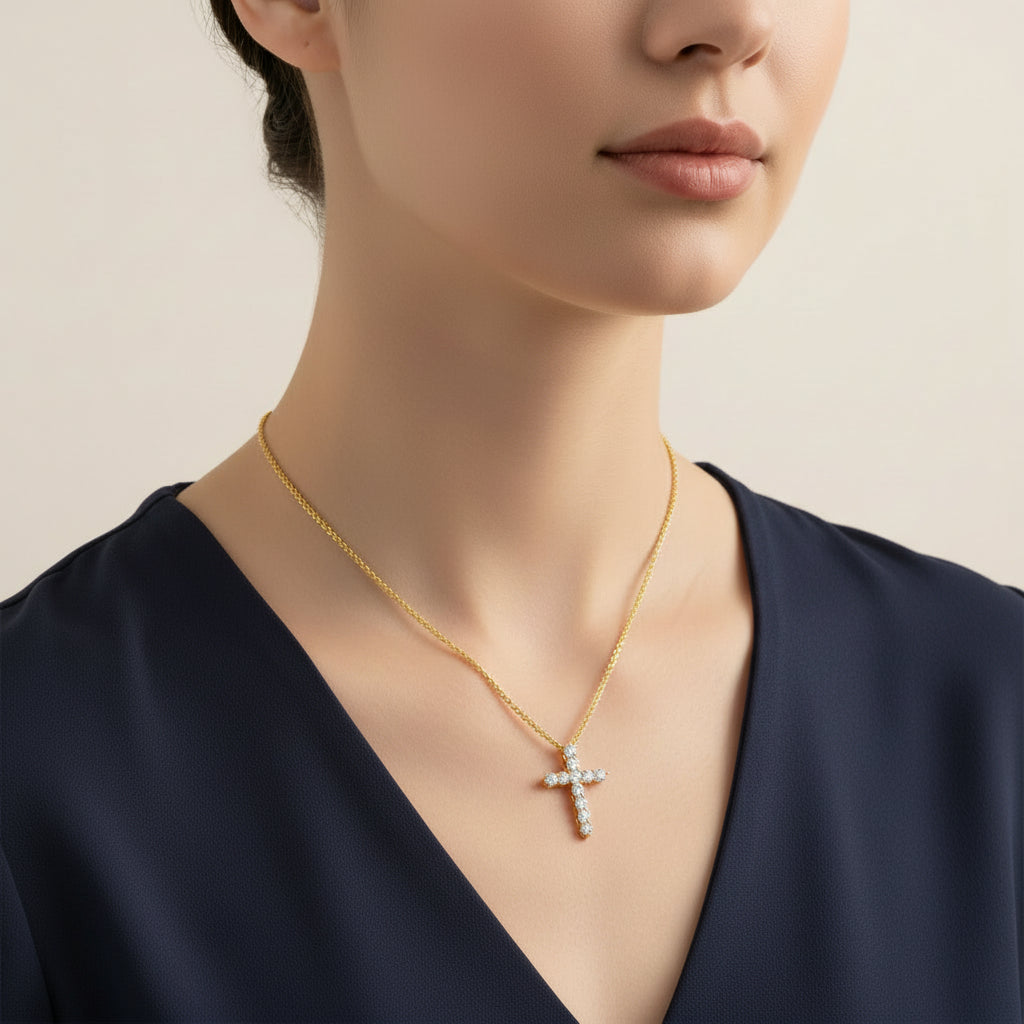 Cross Necklace with Cubic Zirconia