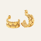 Gold Plated Ring Heart Hoop Earrings - Modern Romance Elegance.