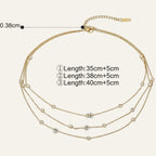18k Gold Plated Layered Necklace with Zirconia