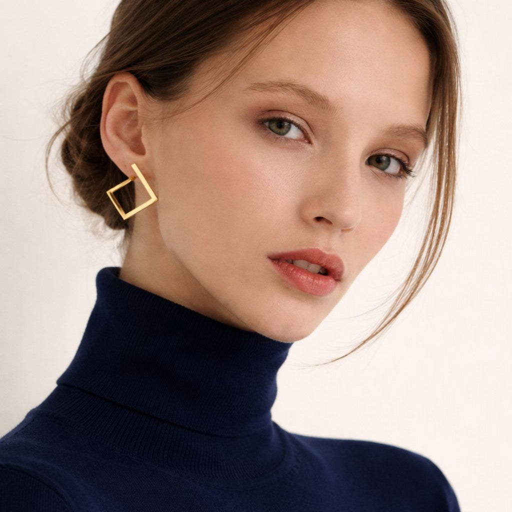 Gold Plated Statement Earrings Timeless Everyday Elegance.