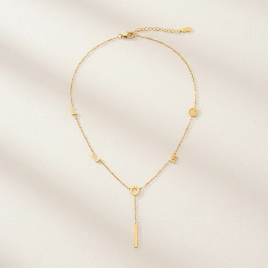 Gold Plated Elegant Y - Necklace  with Minimalist Accents