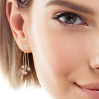 925 Sterling Silver Moissanite Star Drop Earrings