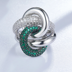 Irregular Curve Cross Zircon Ring