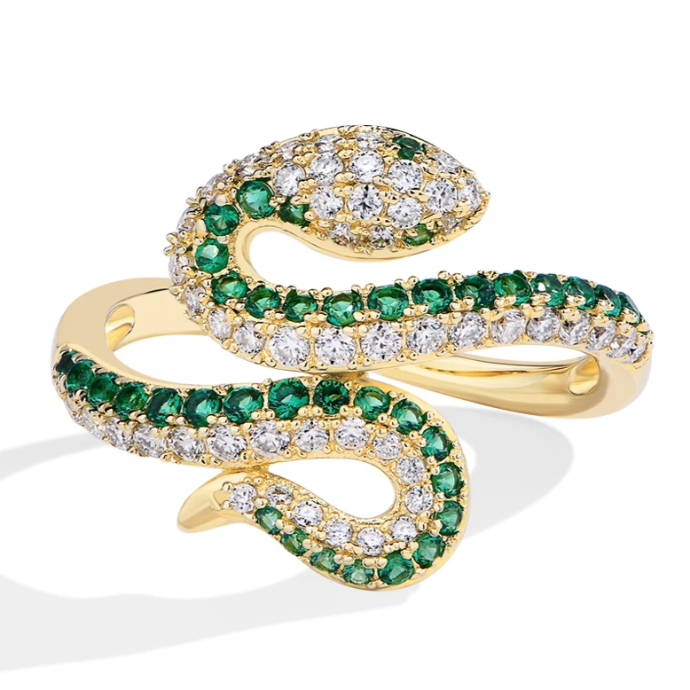 Sterling Silver 925 Moissanite Snake Ring