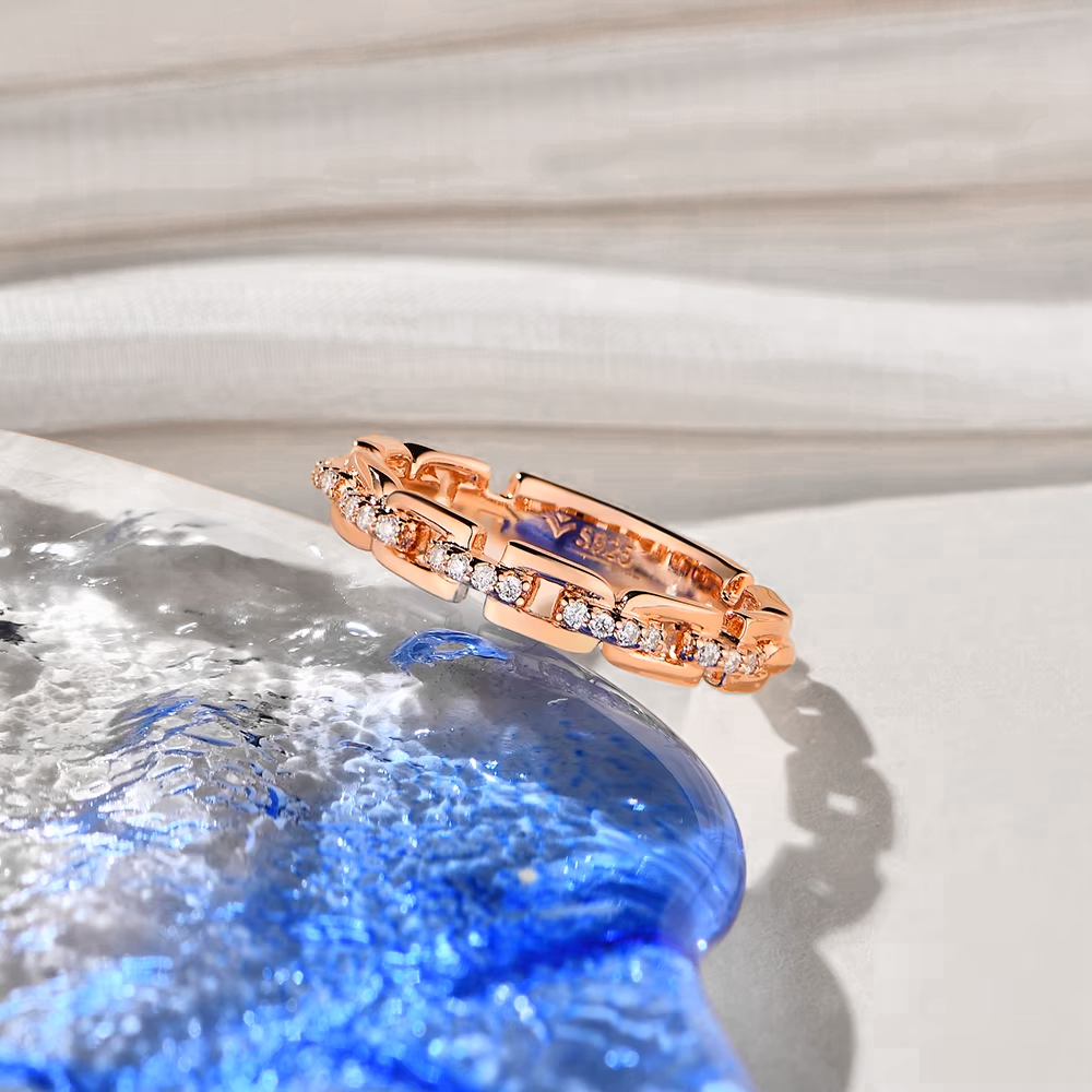 925 Sterling Silver Moissanite Wedding Ring