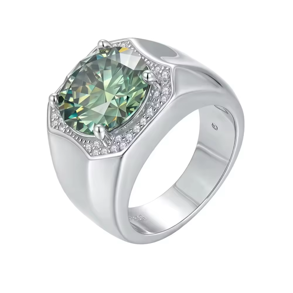 925 Sterling Silver Moissanite Ring 18k plated