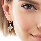 925 Sterling Silver 18k  Gold Moissanite Star Earrings