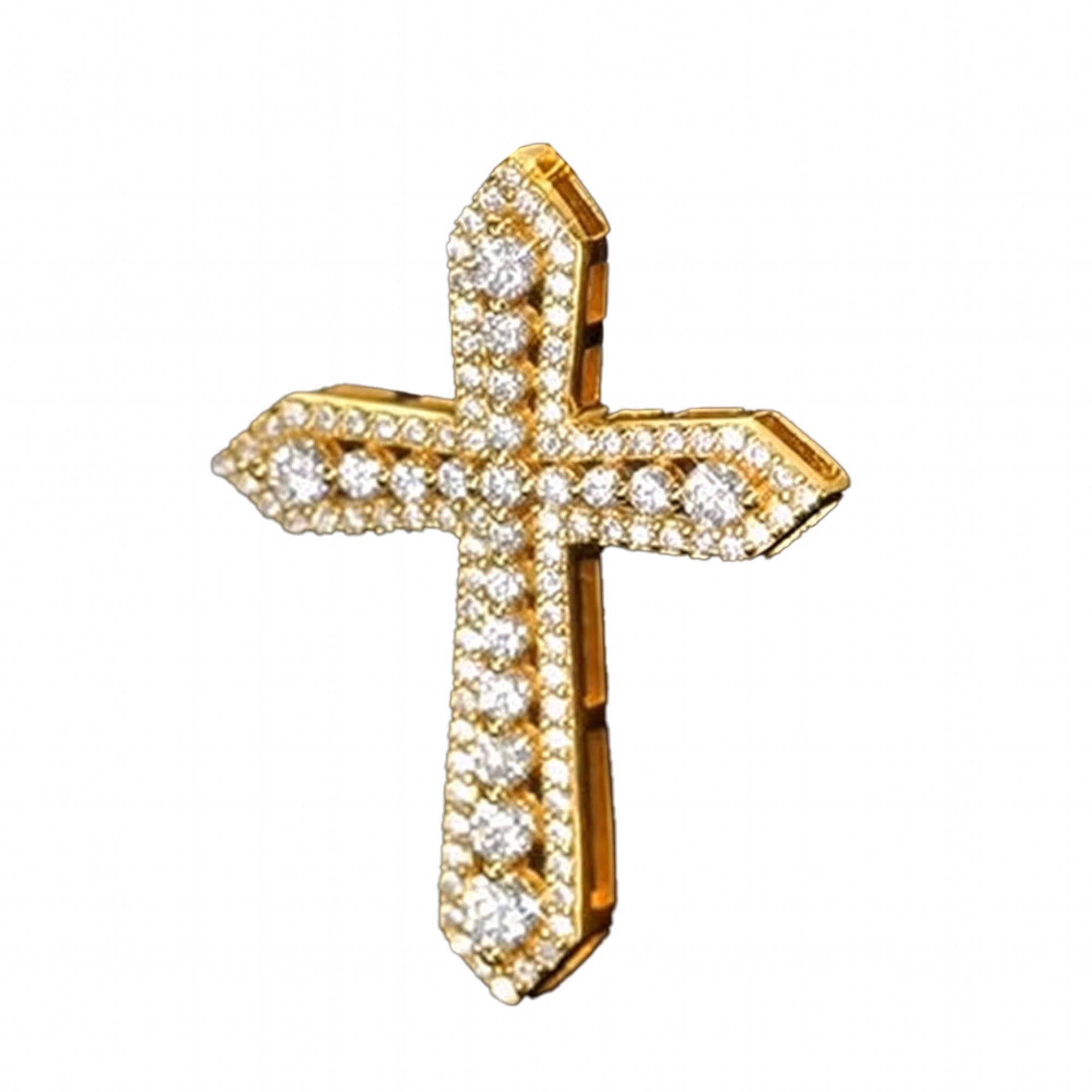 925 Sterling Silver Moissanite Cross Pendent Necklace