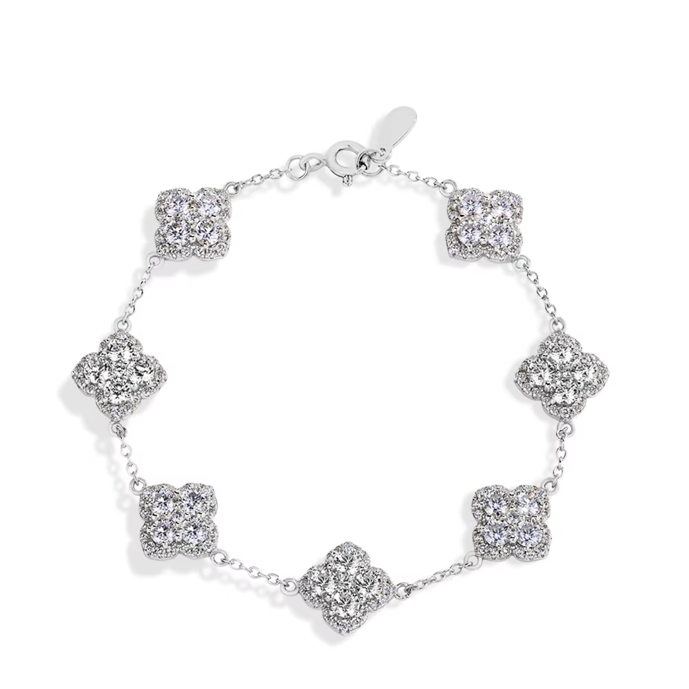 925 Sterling Silver Moissanite Luxury Bracelet