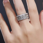 925 Sterling Silver Moissanite Diamond Ring