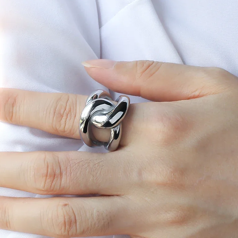 Stainless Steel Domed Cross Rings