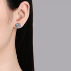 925 Sterling Silver Snowflake Moissanite Stud Earrings