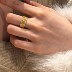 925 Sterling Silve Sapphire Vintage Row Ring