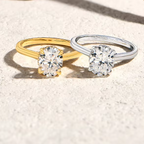 Rhodium Over 925 Sterling Silver Moissanite Ring