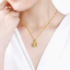 925 Sterling Silver Citrine Gemstone Birthstone Pendant