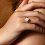 Rhodium Over 925 Sterling Silver Moissanite Ring