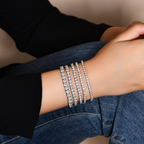 925 Sterling Silver Round Cut Moissanite Tennis Bracelet