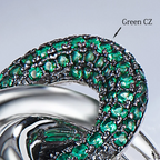 Irregular Curve Cross Zircon Ring