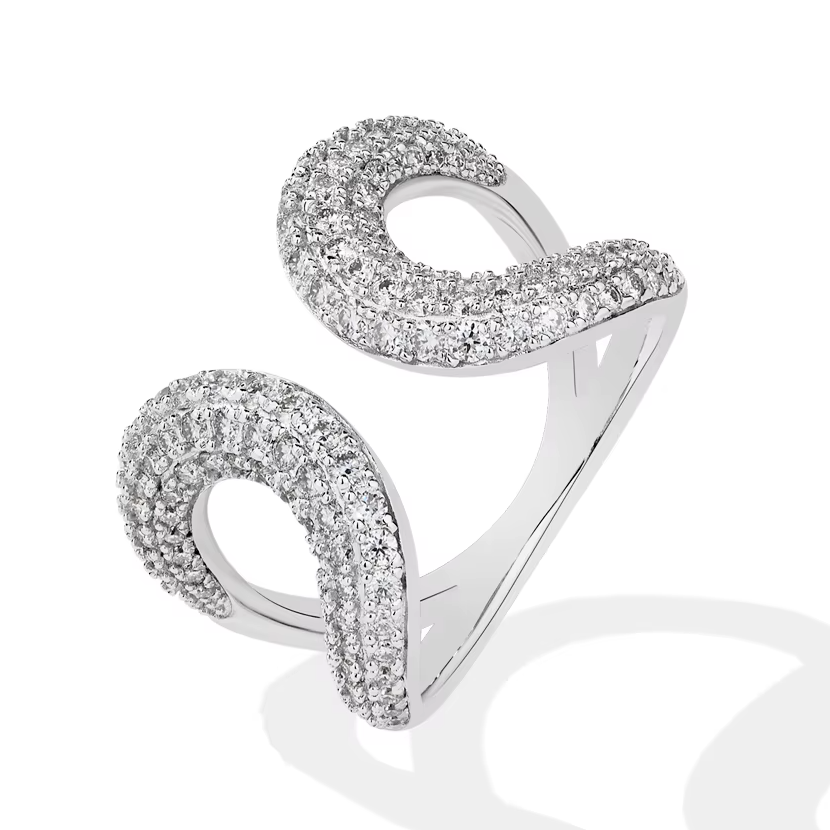 925 Sterling Silver Full Moissanite Ring