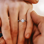 925 Sterling Silver Moissanite Engagement Ring