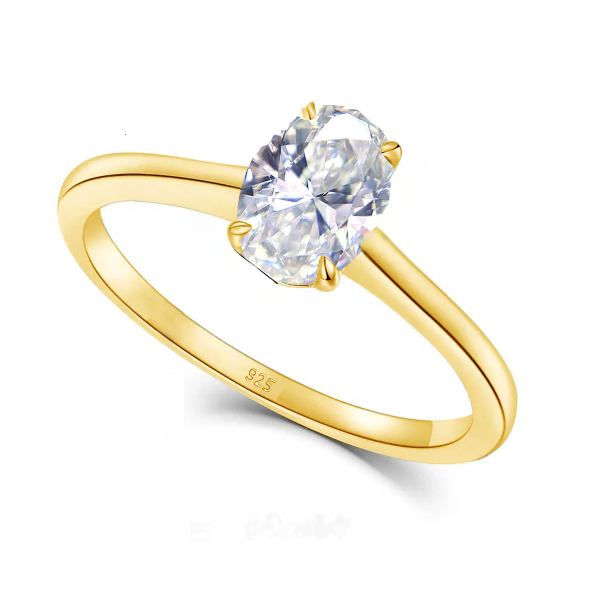 14K Gold Moissanite Ring